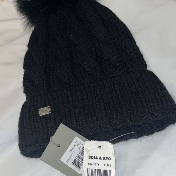 AMALIE SOIA & KYO BEANIE NWT BLACK - Picture 6 of 6